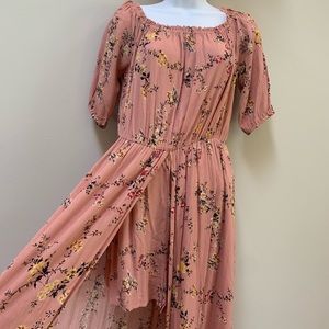 Romper with flowing open skirt